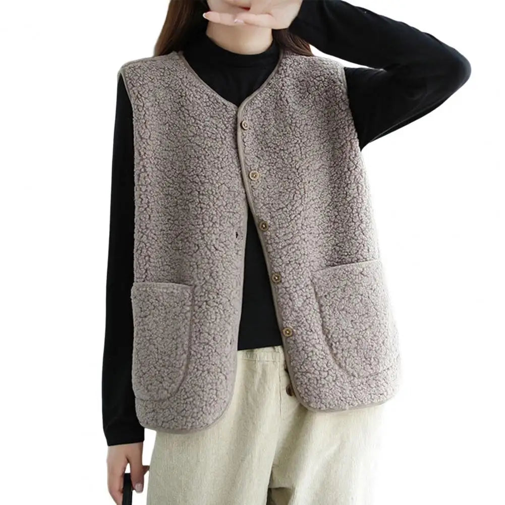 Autumn Winter V-Neck Vest Coat