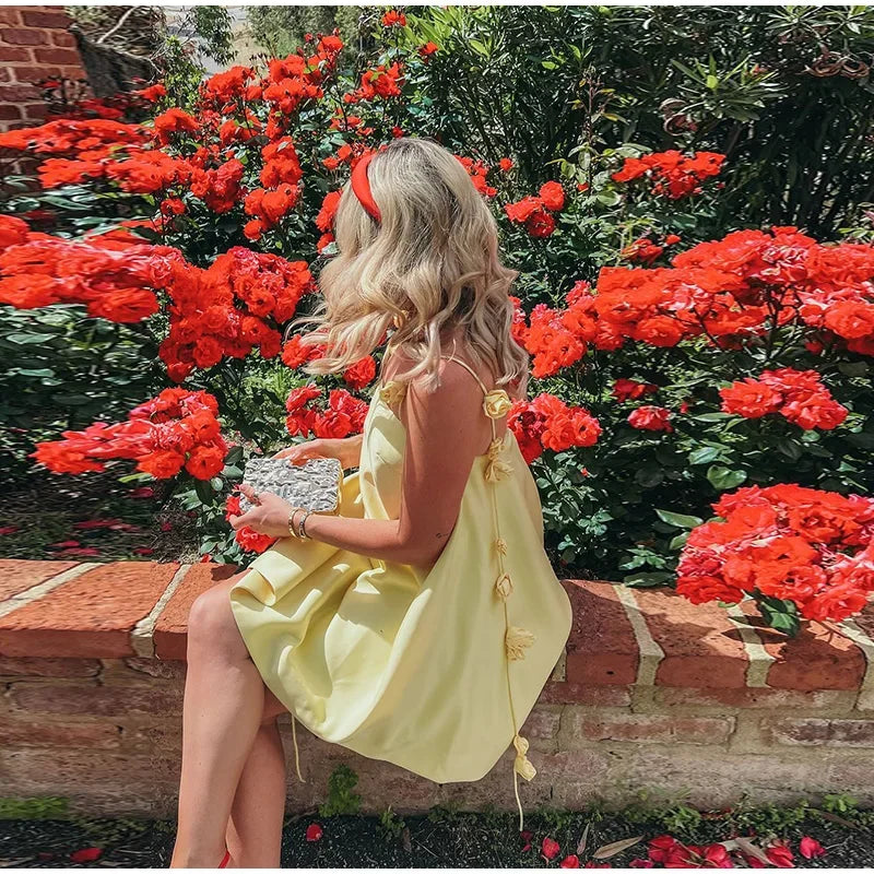 Floral Backless Summer Mini Dress