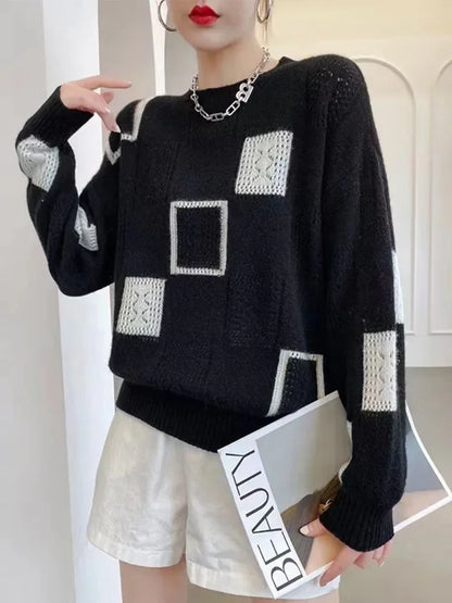 Vintage Checkered Knit Top