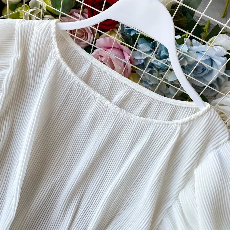 Flutter Grace Pleated Chiffon Blouse