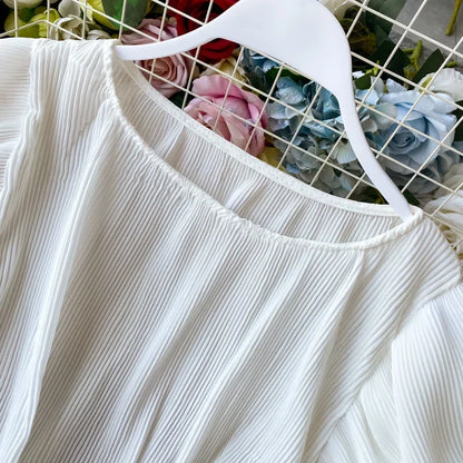 Flutter Grace Pleated Chiffon Blouse