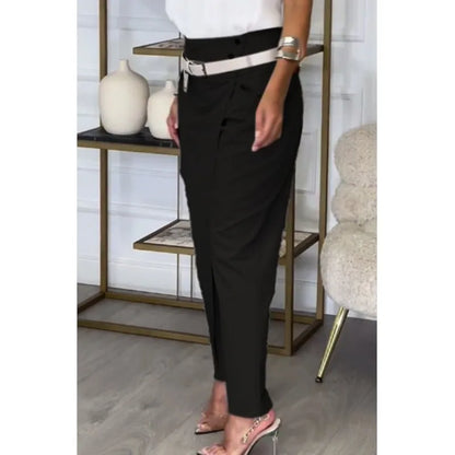 Chic Angle High Waist Belted Pants