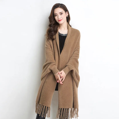 Plush Mink Knit Cardigan Cloak
