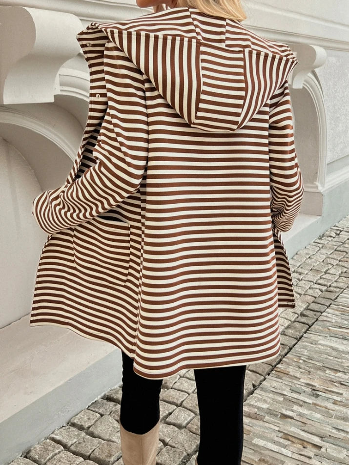 Sweet Aura Striped Hooded Cardigan