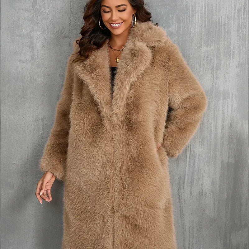 Velvet Whisper Faux Fur Coat