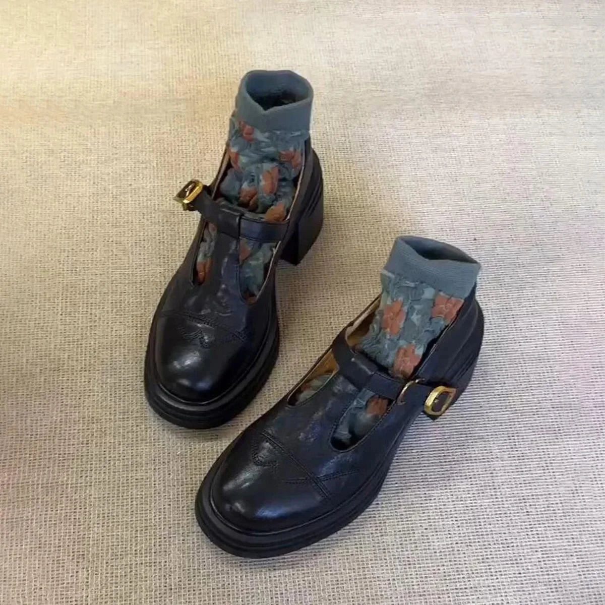 British Style Chunky Heel Mary Janes