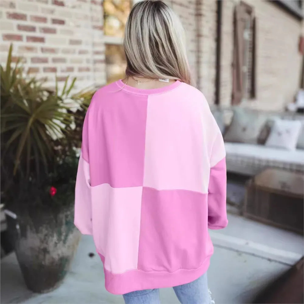 Trendy Contrast Buckle Sweatshirt