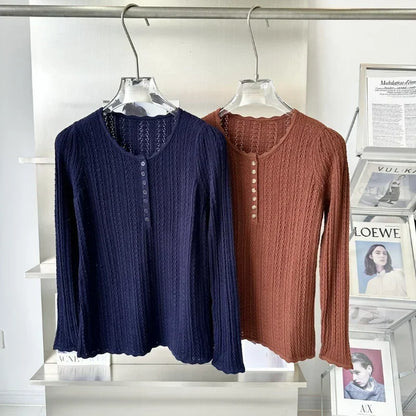 LaceLoom Jacquard Knit Slim Top