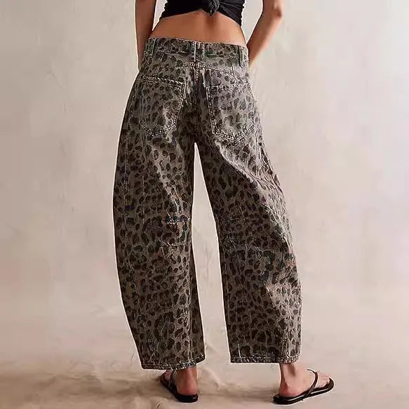 Leopard Print High Waist Jeans