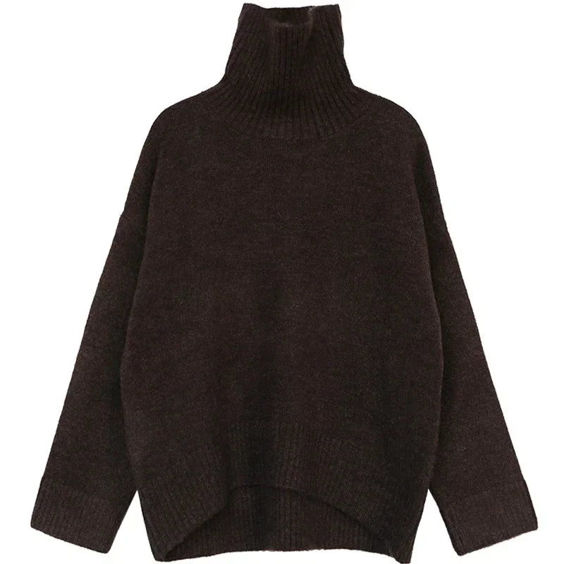 Women's Loose-Fit Turtleneck Knit Sweater