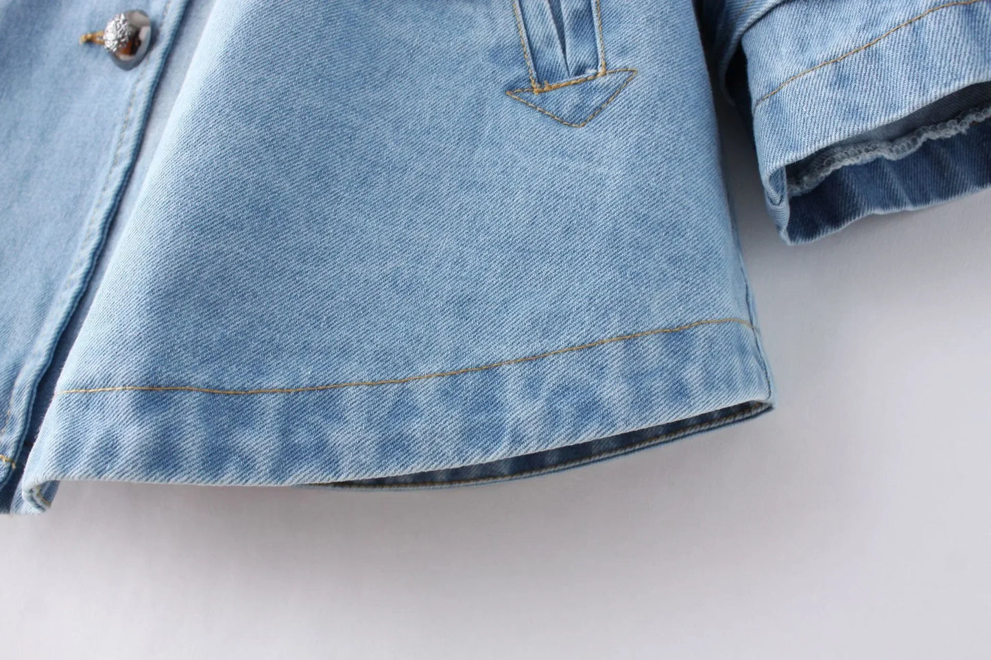 Cape Luxe Double-Breasted Denim Coat
