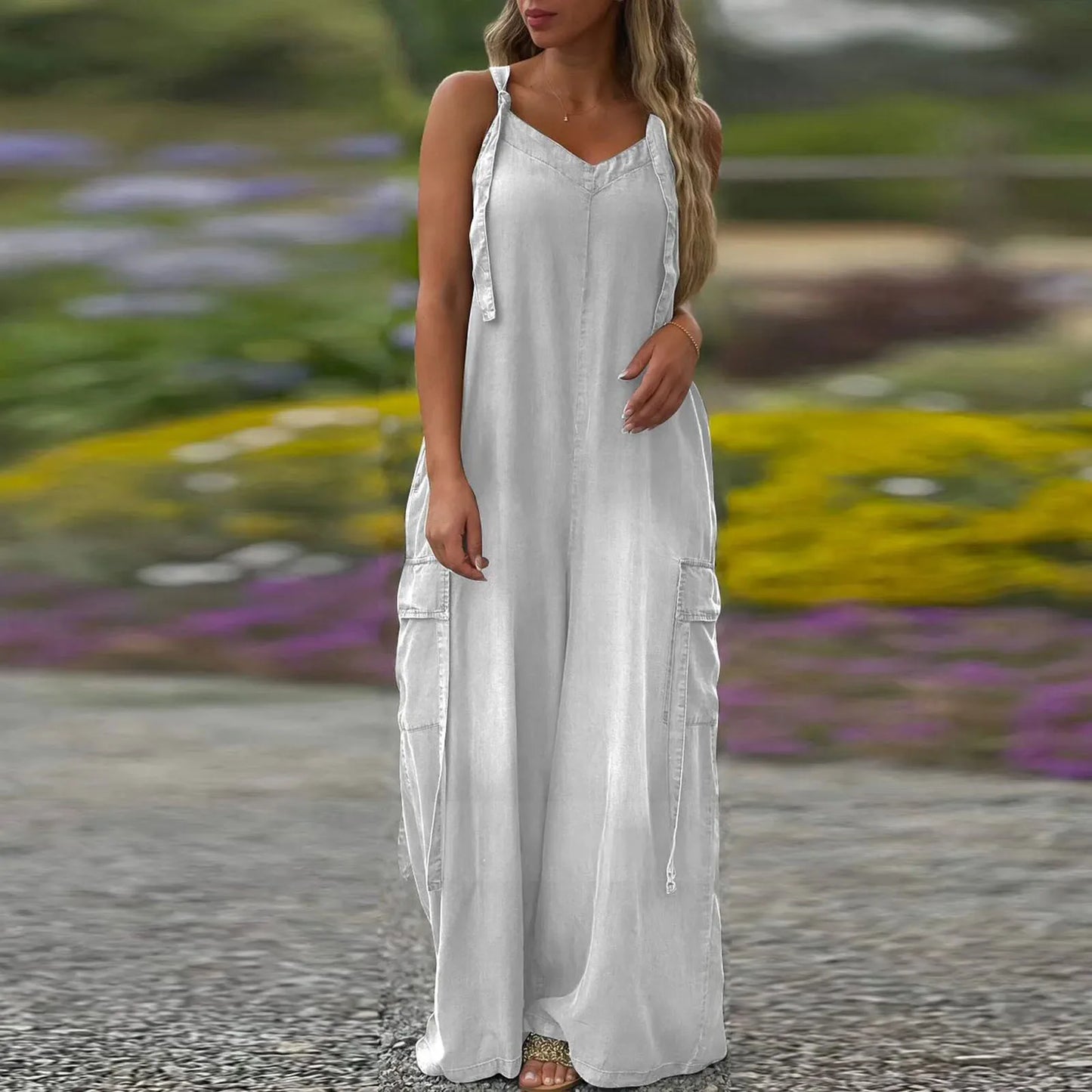 Effortless Charm V-Neck Jumpsuit