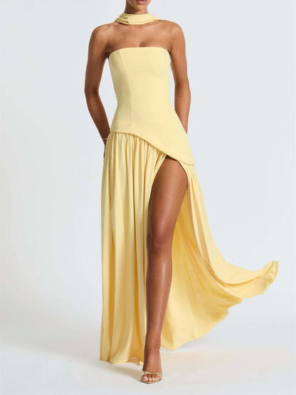 Midnight Charm Strapless Party Dress