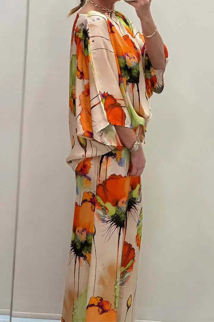 Elegant Satin Trousers Set