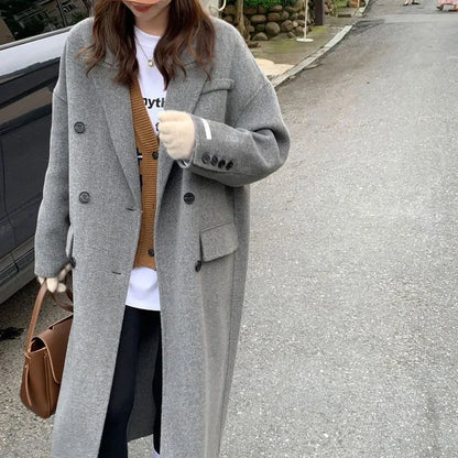 Double-Breasted Woolen Coat