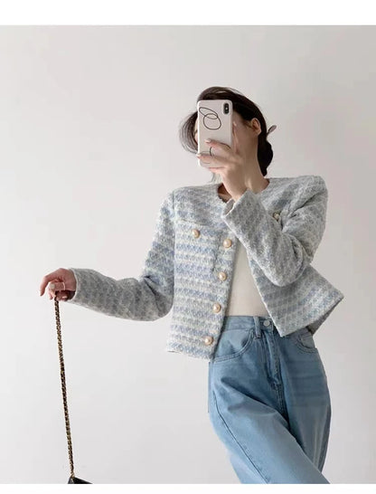 Elegant Tweed Short Coat