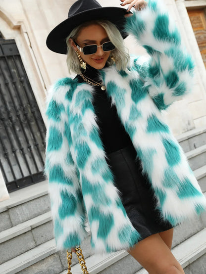 Faux Fox Plush Fur Women's Coat