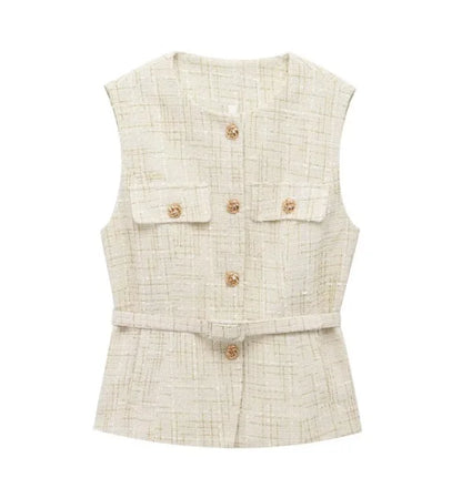 Glam Sequin Belted Vest