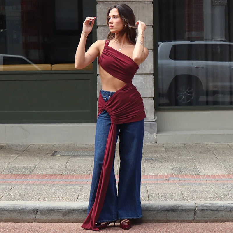 Elegant One-Shoulder Lace Evening Dress