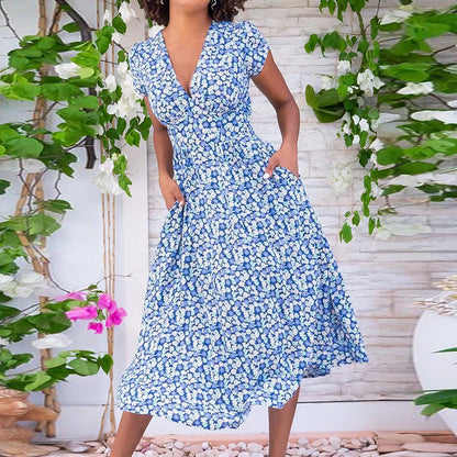Bloom Grace V Neck Midi Dress