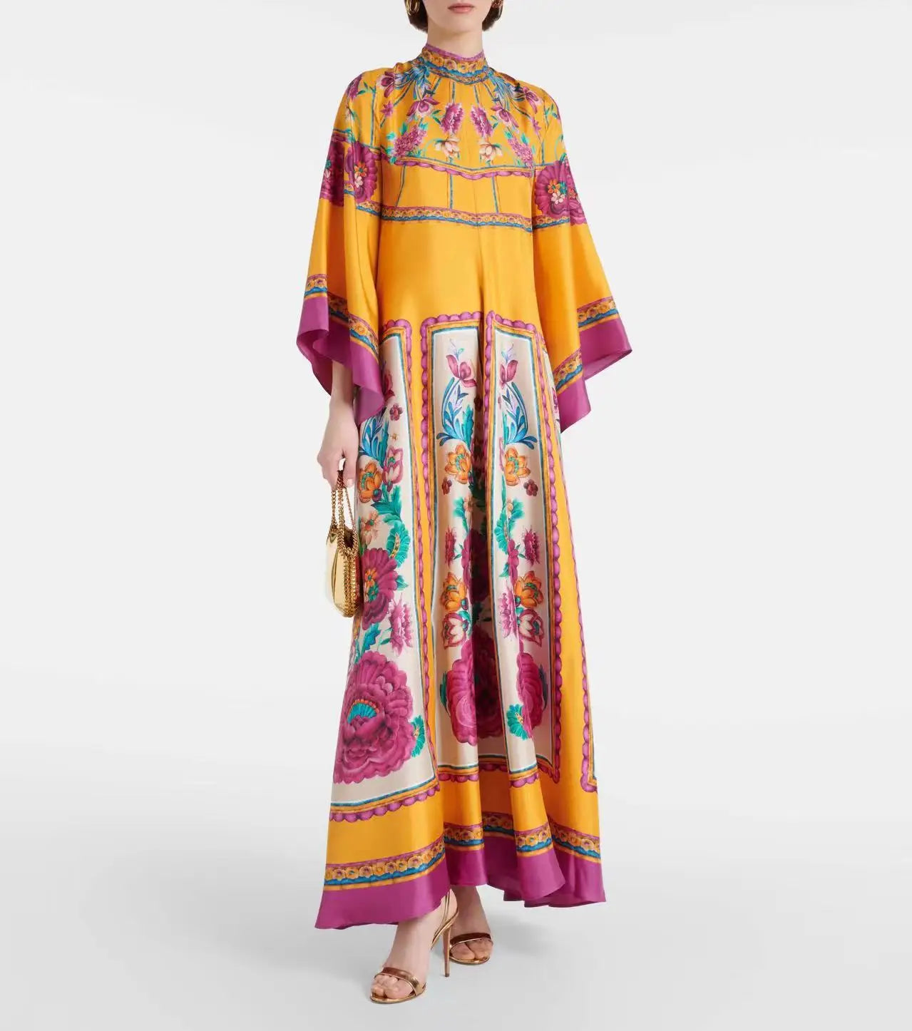 Vintage Muse Printed Maxi Dress