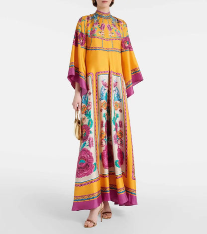 Vintage Muse Printed Maxi Dress