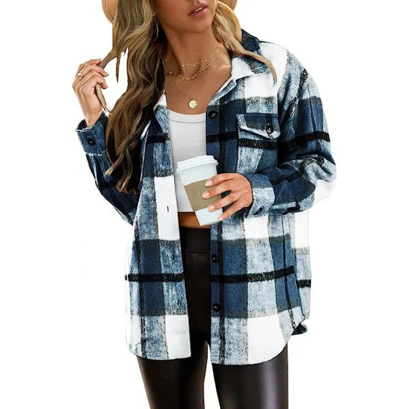 Cozy Plaid Button-Up Shacket