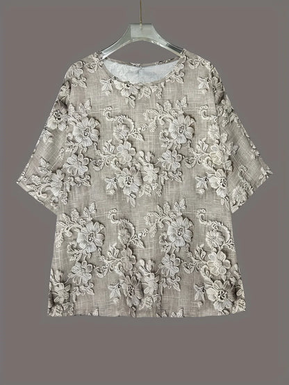 Radiant Elegance V-Neck Blossom Top