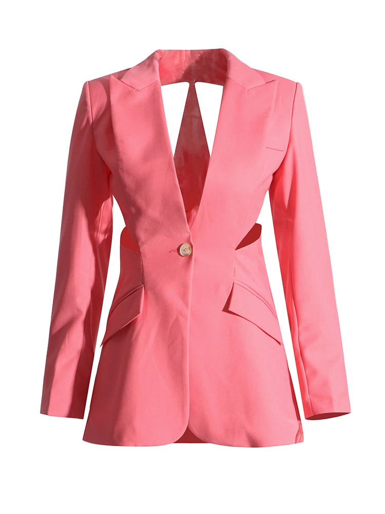 Power Chic Hollow Out Blazer Set