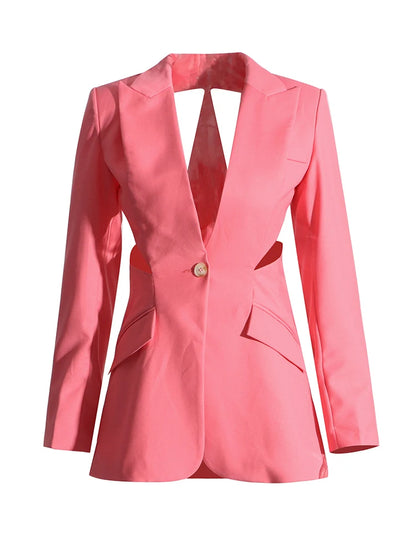 Power Chic Hollow Out Blazer Set