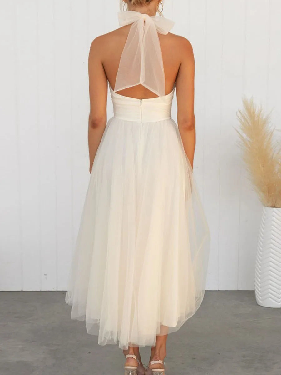 Chiffon Halter Neck Dress