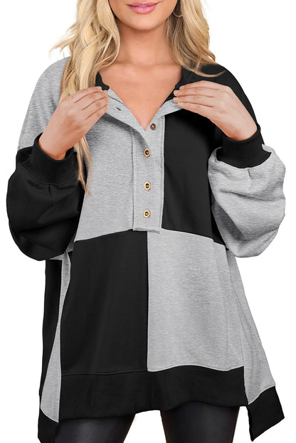 Trendy Contrast Buckle Sweatshirt