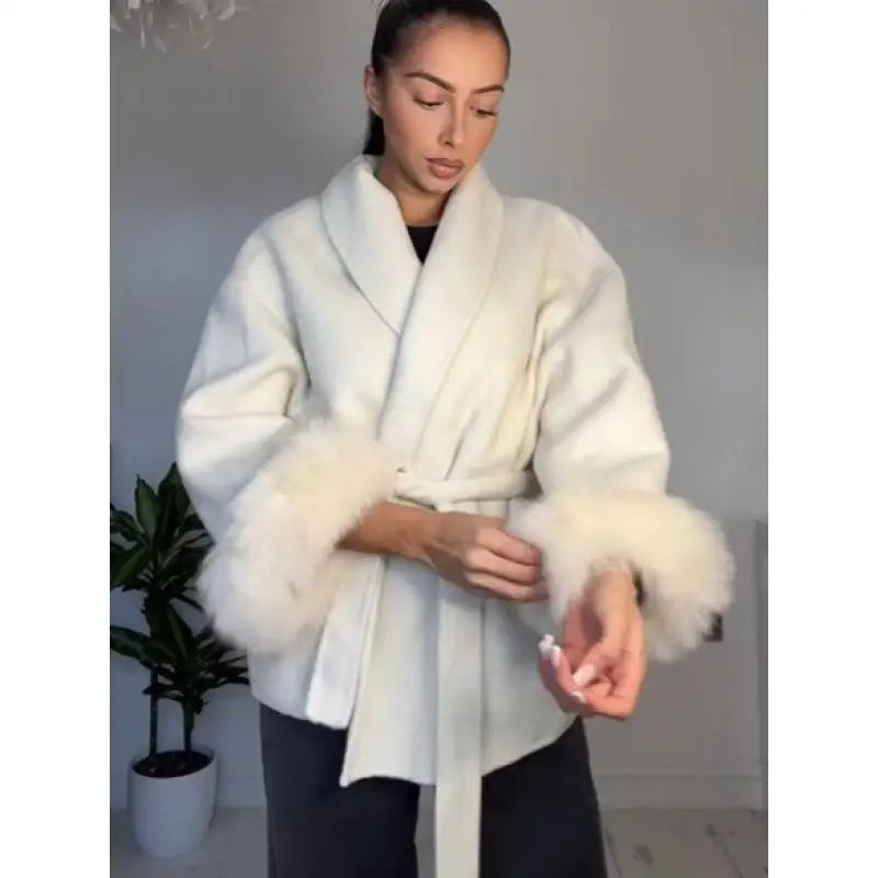 Luxury Woolen Fur Jacket