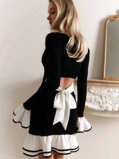 Twilight Charm Ruffle Bow Dress