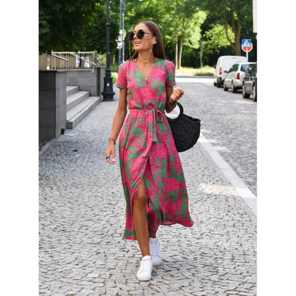 Boho Floral V-neck Maxi Dress