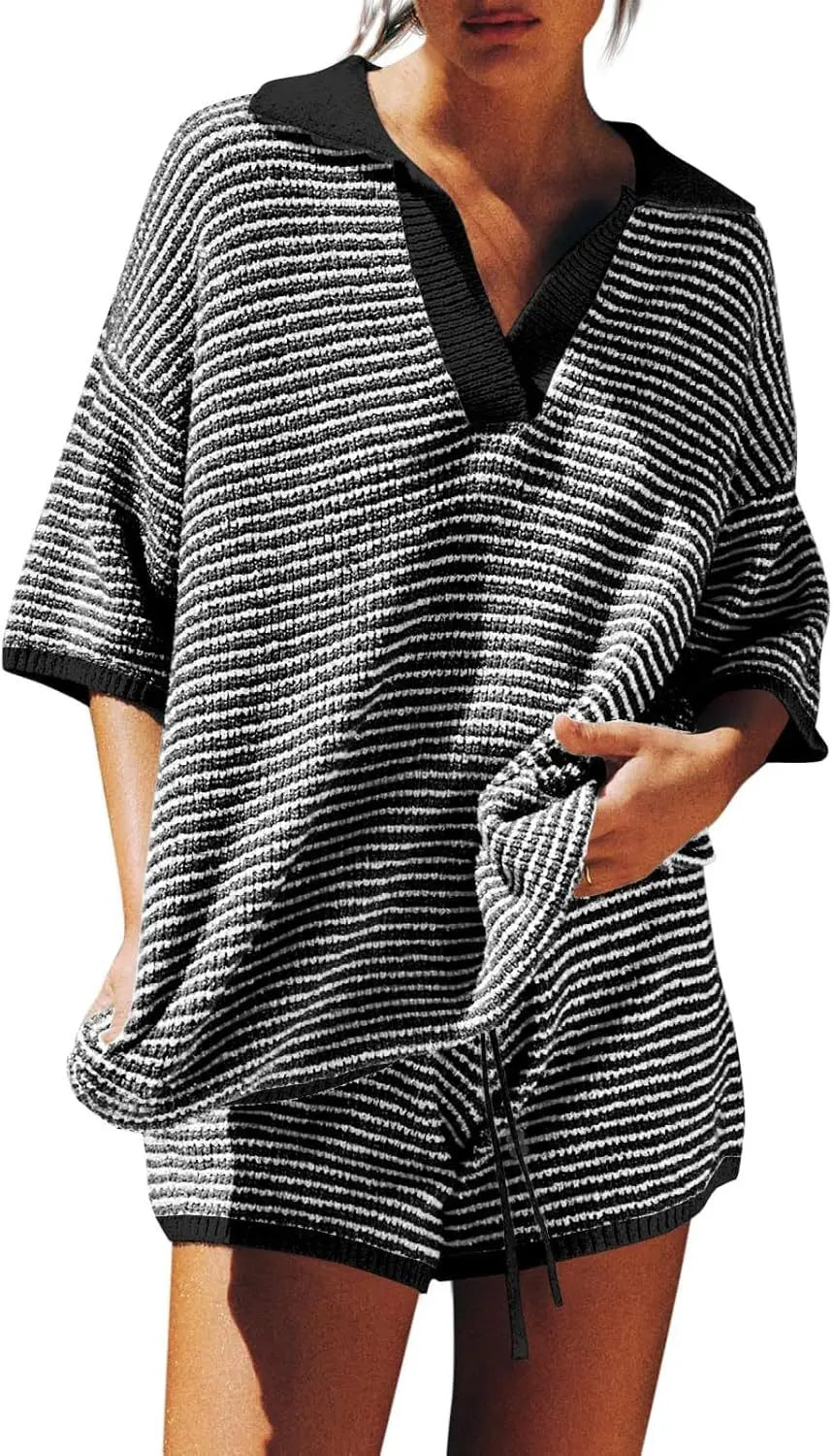 Coastal Stripes Knit Lounge Set