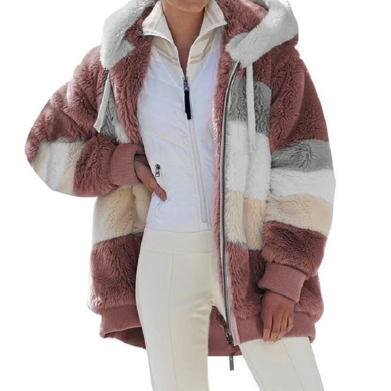 Oversized Plush Hooded Jacket