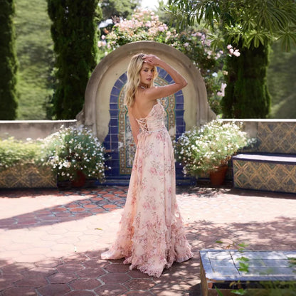 Floral Elegance Halter Maxi Dress