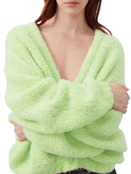 Cozy Vibe Fuzzy Button-Up Cardigan