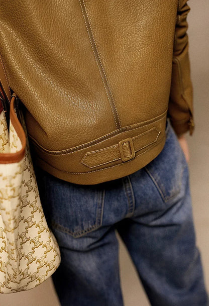 Rebel Gleam Slim Moto Leather Jacket