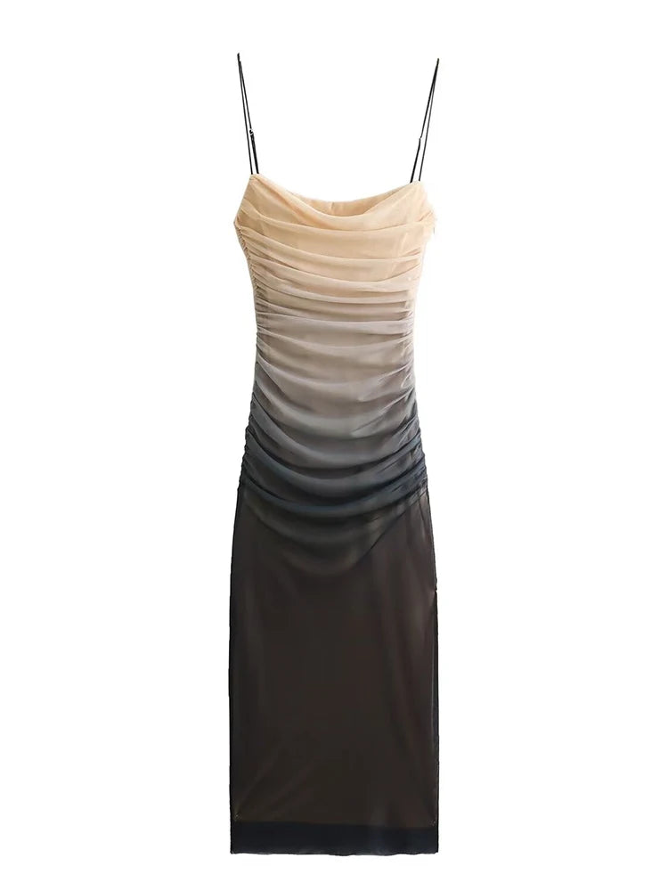 HazeGlam Gradient Backless Slip Dress
