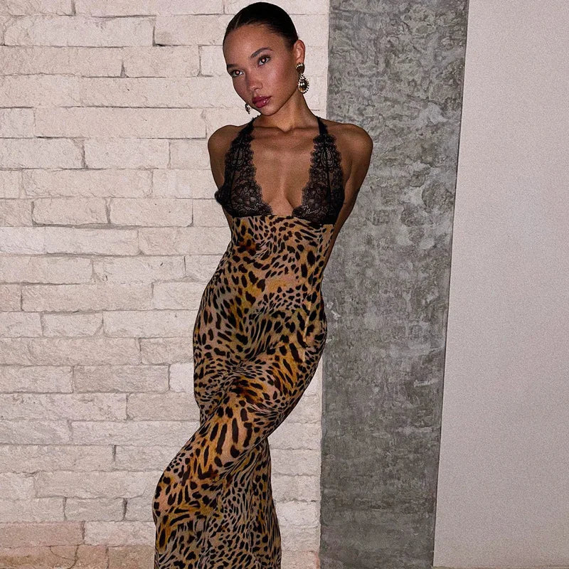 Elegant Floral Halter Maxi Gown