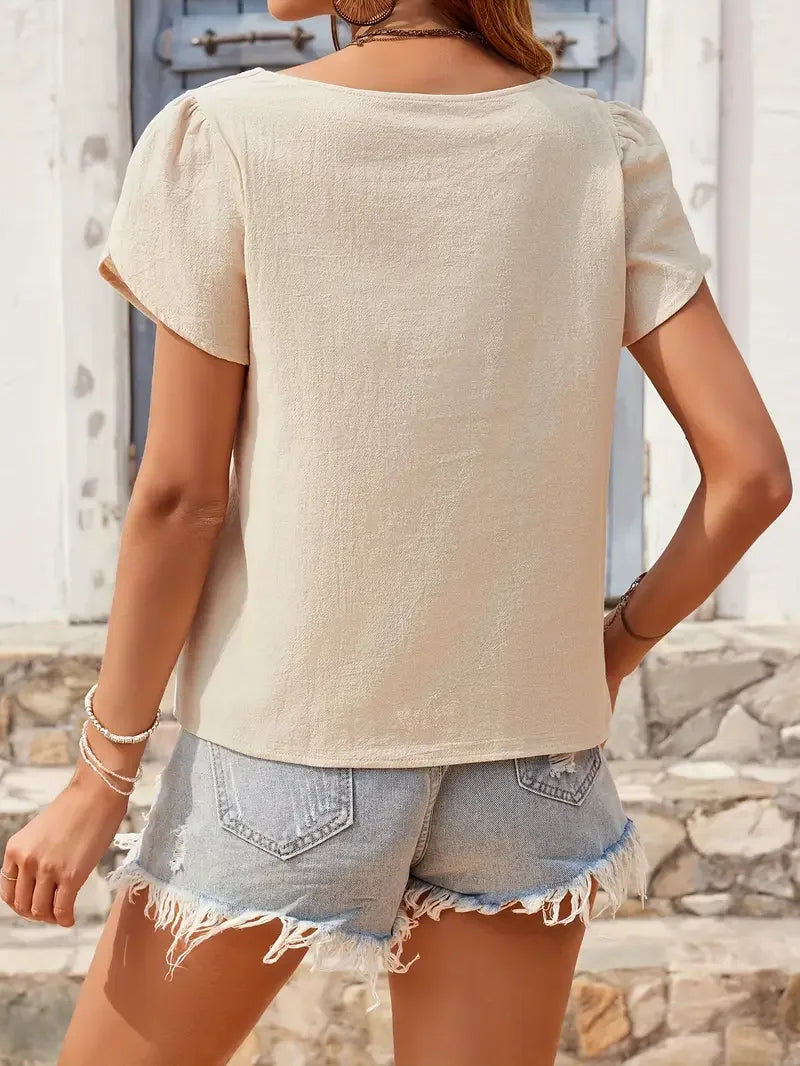 Slim Fit Knitted Short Sleeve Top