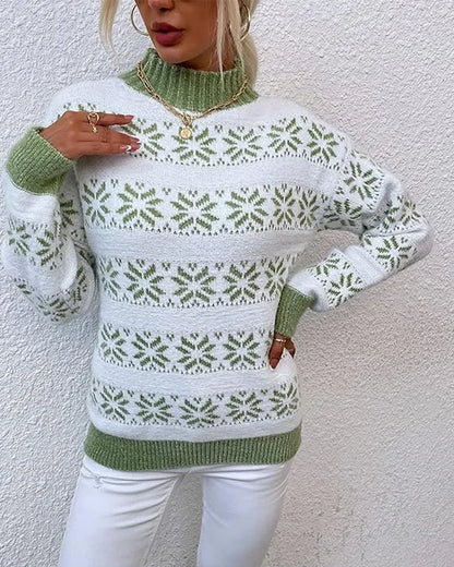 Cozy Half Turtleneck Snow Sweater