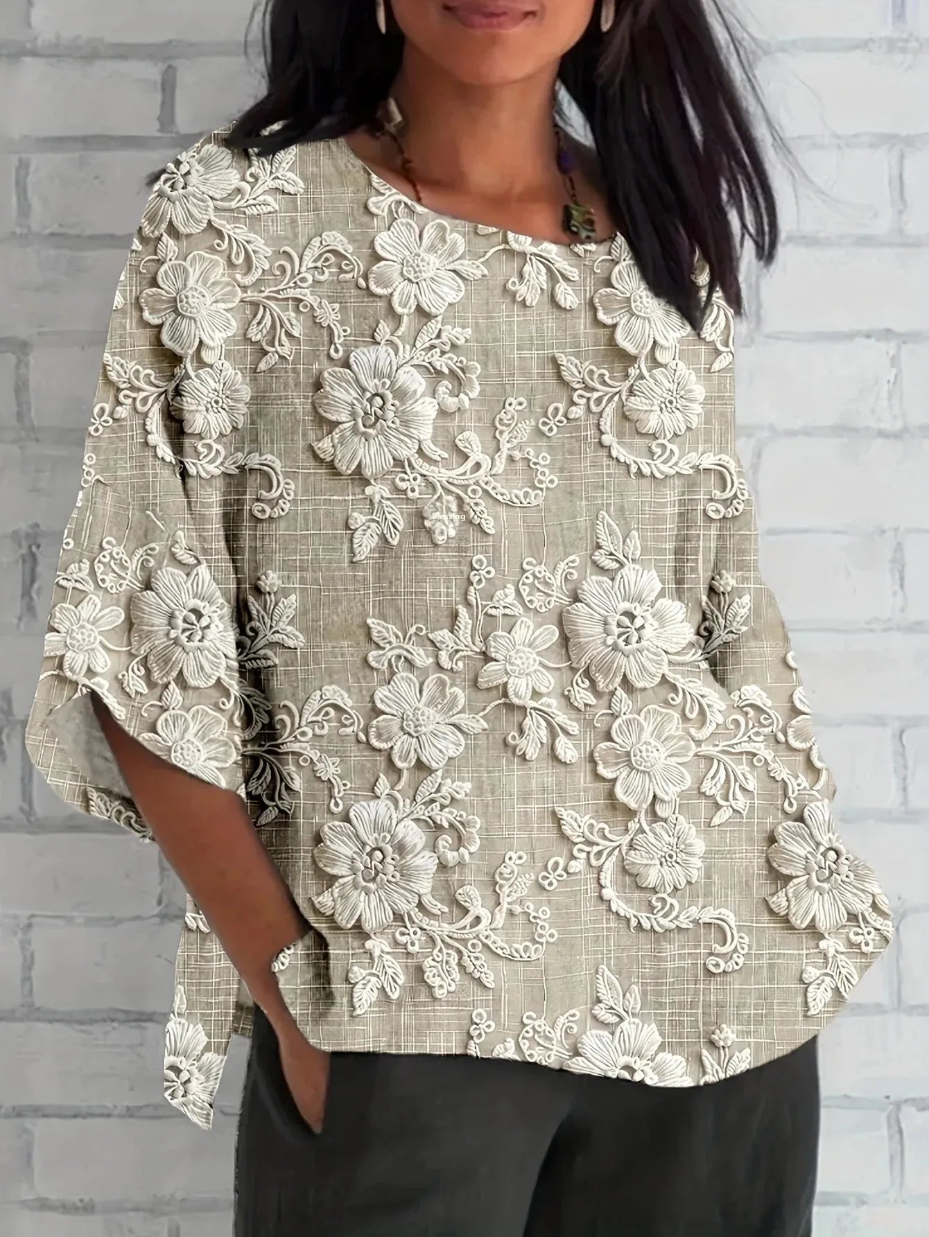 Radiant Elegance V-Neck Blossom Top