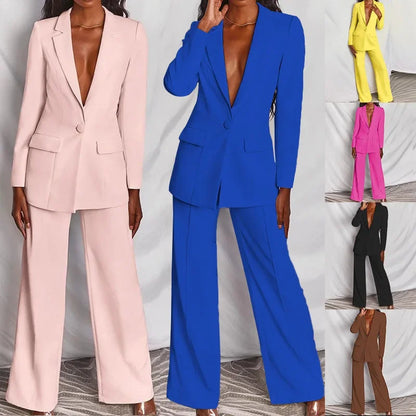 Elegant Long Sleeve Suit & Pants Set