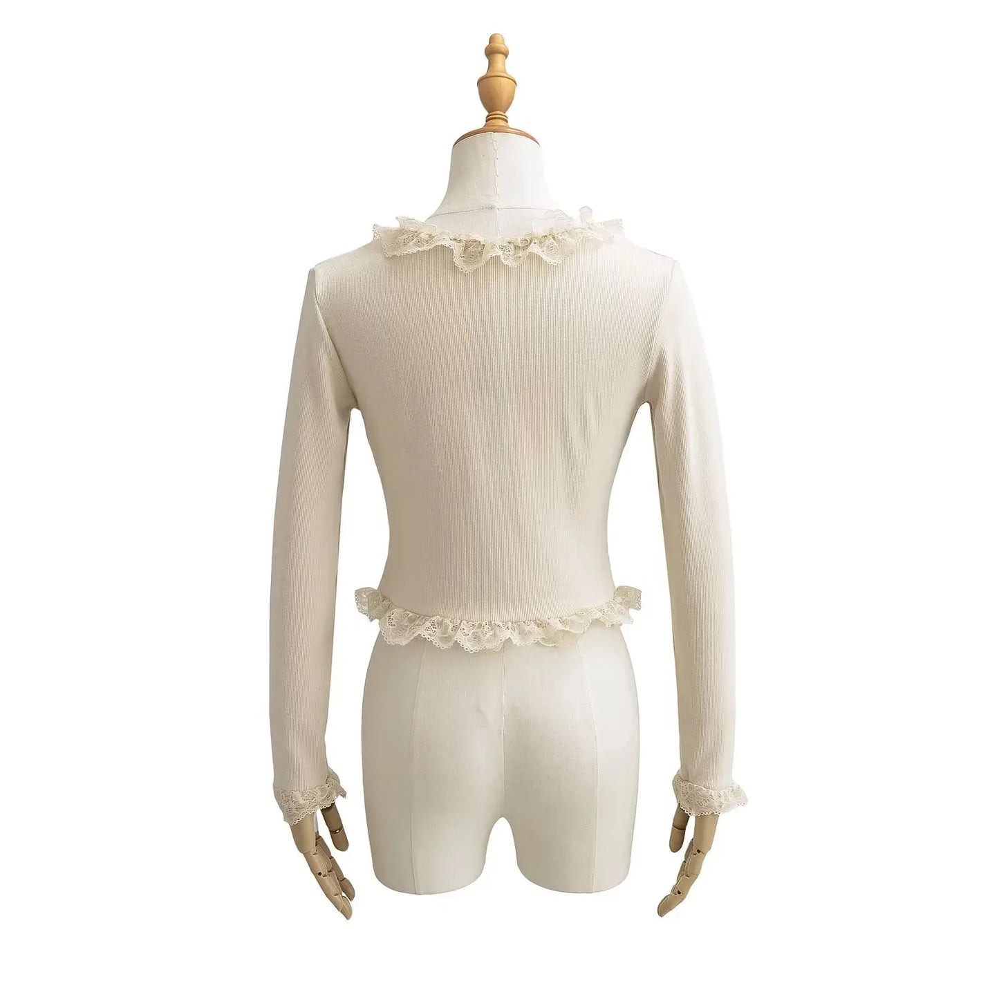 RuffleVibe Low Cut Button Top