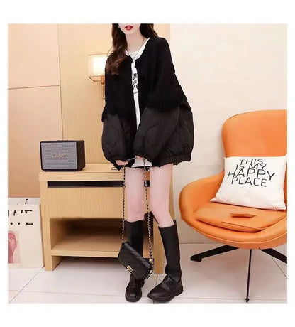 TasselEase Spliced Knit Winter Cardigan