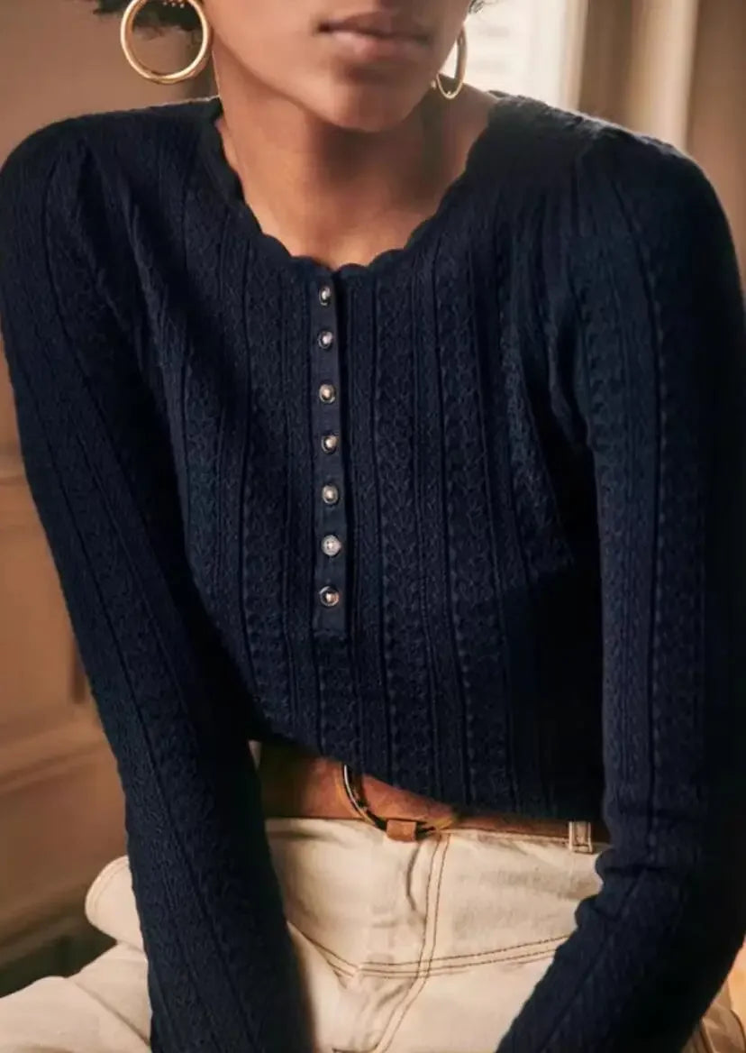 LaceLoom Jacquard Knit Slim Top