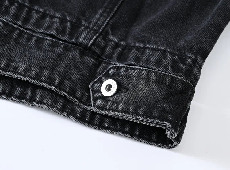 Moon Fade Button-Up Denim Coat